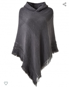 Hooded poncho for staying warm